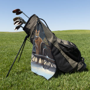 Abyssinian Snowy Sleigh Ride Christmas Decor Golf Towel