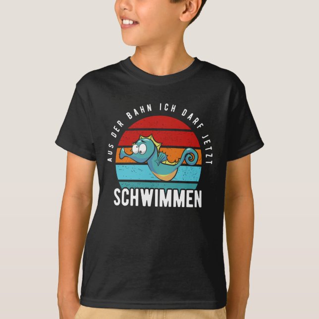 Abzeichen Frühschwimmer Lustiges Seepferdchen T-Shirt (Front)