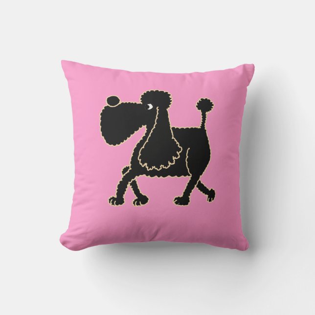 AC- Awesome Black Poodle Pillow (Front)