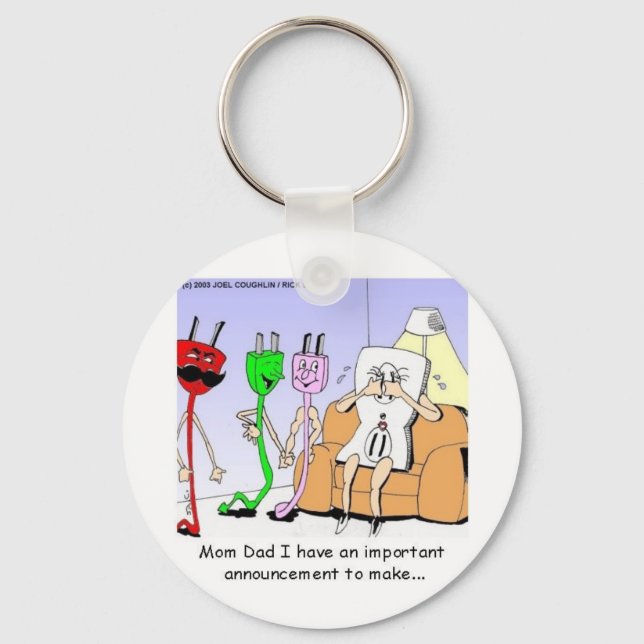AC/DC Wiring Funny Relationship Gay/Lesbian Gifts Keychain (Front)