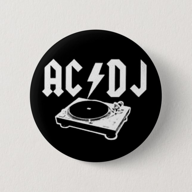 AC DJ 2 INCH ROUND BUTTON (Front)