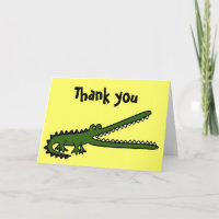 AC- Funny Crocodile Art Thank you Card