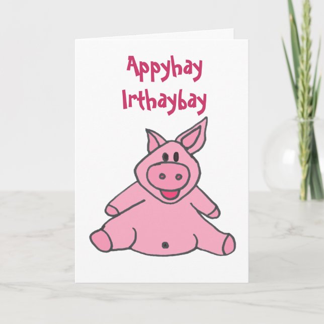 AC- Funny Piggy carte d'anniversaire (Devant)