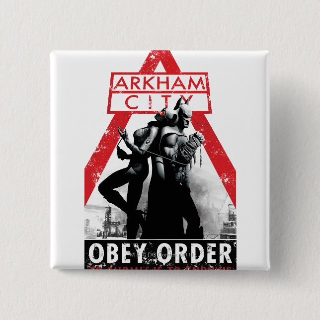 AC Propaganda - Obey/To Submit Is To Survive 2 Inch Square Button (Front)