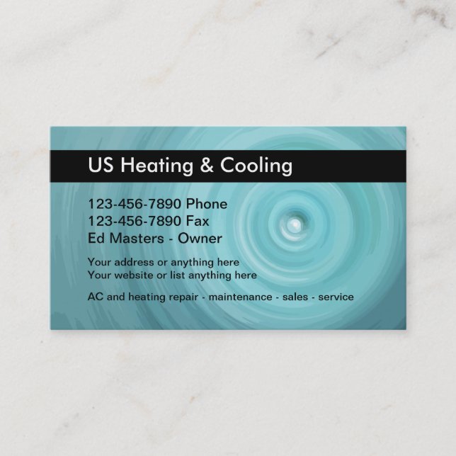 AC Repair Cooling Business Card (Front)