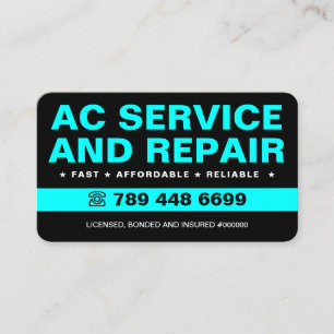 AC Service, Air Conditioning Repair, Installation Business Card