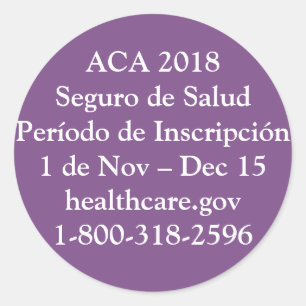 ACA Período de Inscripción - Jet Privado Púrpura Classic Round Sticker