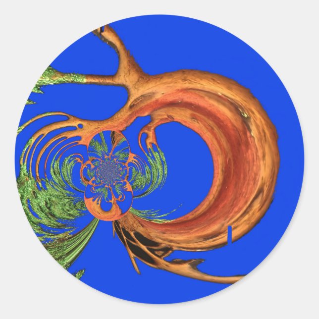 Acacia Circle Art Print Classic Round Sticker (Front)