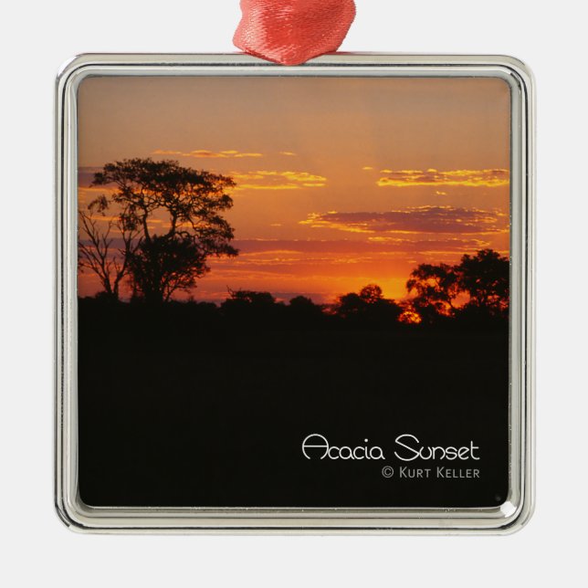 Acacia Sunset Metal Ornament (Front)