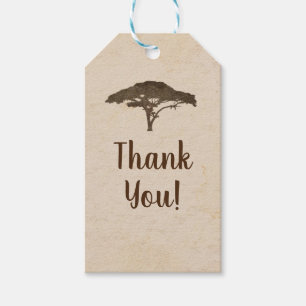 Acacia Tree African Safari Vintage Wedding Favour Gift Tags