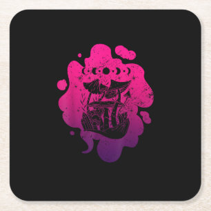 Academia Goblincore Aesthetic Cottagecore Mushroom Square Paper Coaster