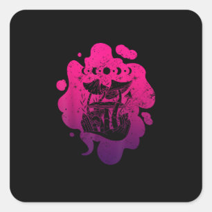 Academia Goblincore Aesthetic Cottagecore Mushroom Square Sticker