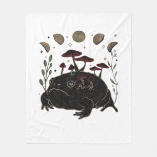 Academia Moon Witchy Goblincore Aesthetic Frog Cla Fleece Blanket