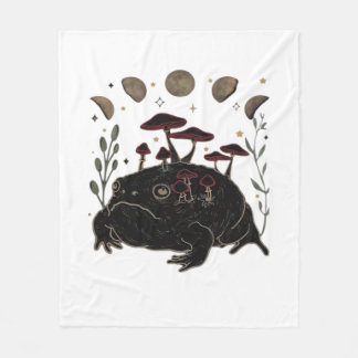 Academia Moon Witchy Goblincore Aesthetic Frog Cla Fleece Blanket