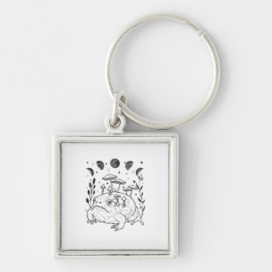 Academia Moon Witchy Goblincore Aesthetic Frog Keychain