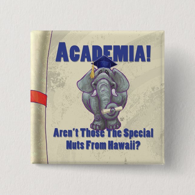 Academia Scroll 2 Inch Square Button (Front)