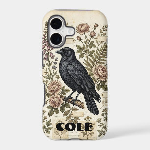 Academia Sombre Fleur de Botaniste Corbeau Noir