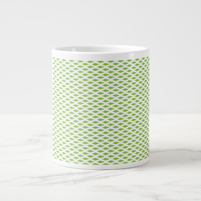 Academic Green Pattern for Success Large Coffee Mug (Front)