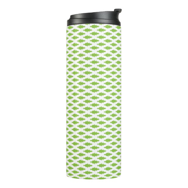 Academic Green Pattern for Success Thermal Tumbler (Rotated Left)