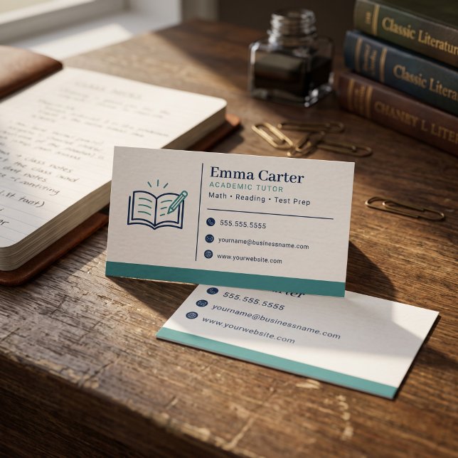 Academic Private Tutor Template Business Card (Creator Uploaded)