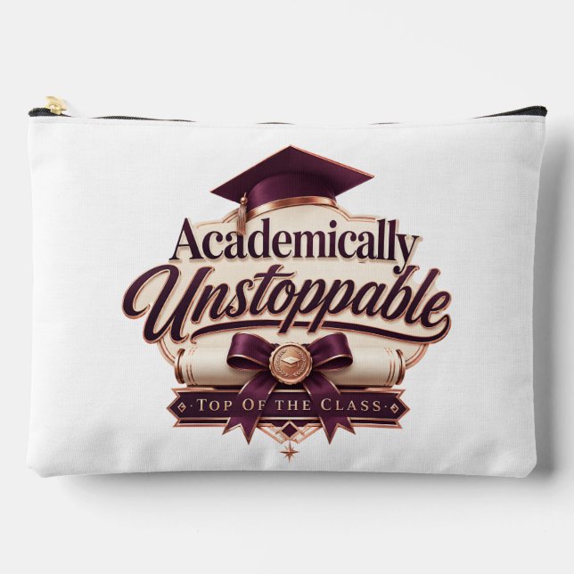 Academically Unstoppable Graduation Toiletry Bag (Front)