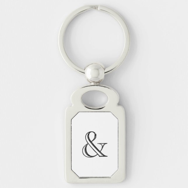 Academy Engraved Ampersand Black Keychain (Front)