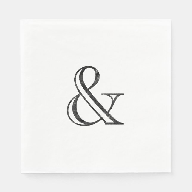 Academy Engraved Ampersand Black Napkin (Front)