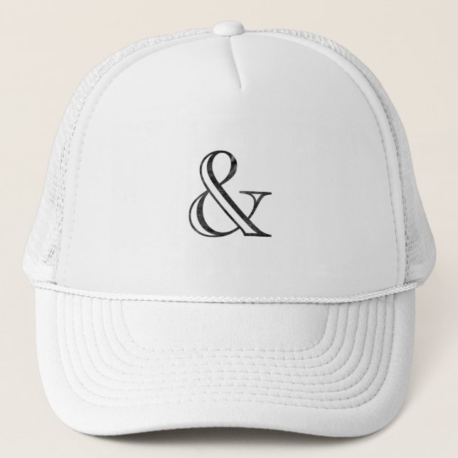 Academy Engraved Ampersand Black Trucker Hat (Front)