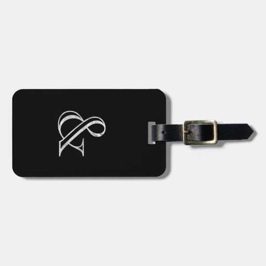 Academy Engraved Ampersand White Luggage Tag