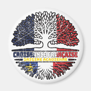 Acadia Acadian French France Tree Roots Flag Magnet