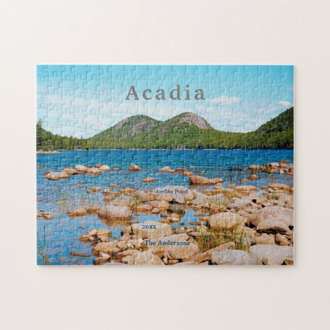 Acadia Grey Jordan Pond National Park Maine Jigsaw Puzzle (Horizontal)