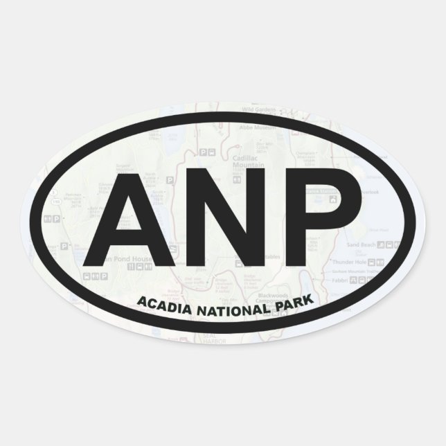 Acadia map sticker (black text) (Front)