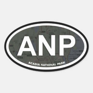 Acadia map sticker (white text)