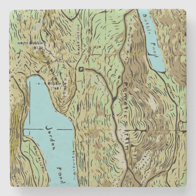 ACADIA MAP STONE COASTER (Front)