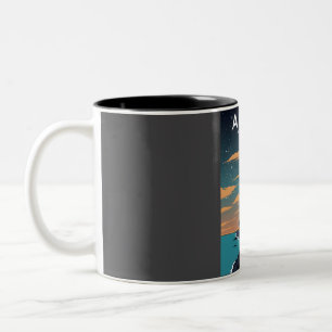 Acadia National Park at Night Vintage Minimal Retr Two-Tone Coffee Mug