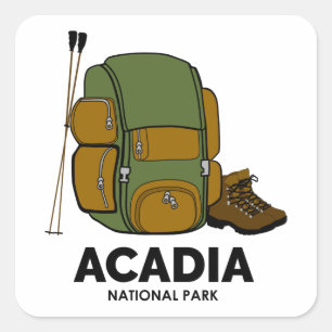 Acadia National Park Backpack Square Sticker