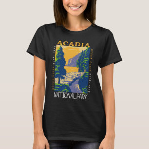 Acadia National Park Bar Harbor Otter Cliff Retro T-Shirt