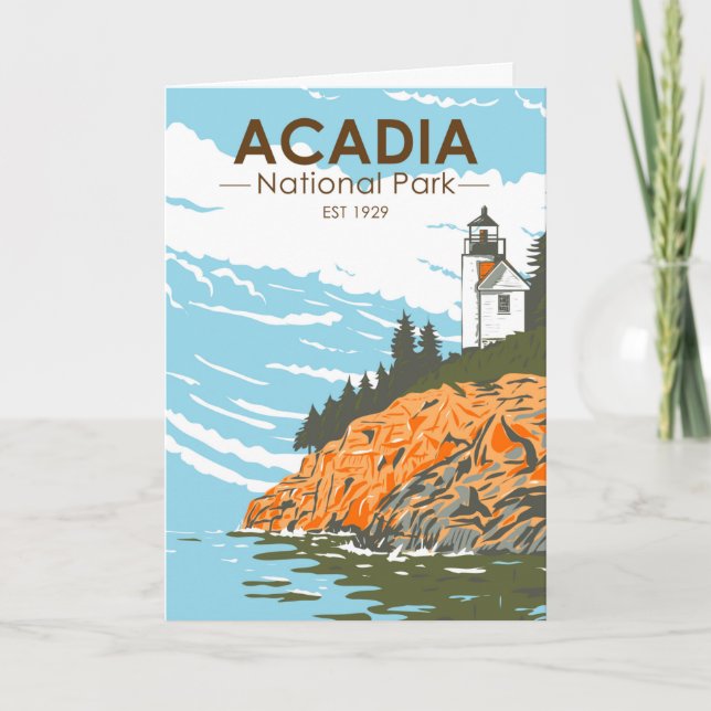 Acadia National Park Bar Harbour Lighthouse Card (Front)