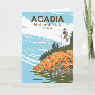 Acadia National Park Bar Harbour Lighthouse Card