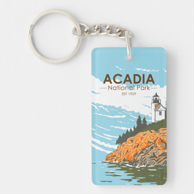 Acadia National Park Bar Harbour Lighthouse Keychain (Front)