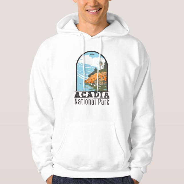 Acadia National Park Bar Harbour Lighthouse Maine  Hoodie (Front)
