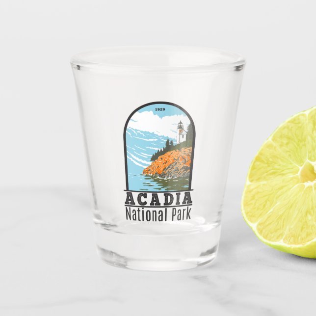 Acadia National Park Bar Harbour Lighthouse Maine Shot Glass (Front)