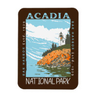 Acadia National Park Bar Harbour Lighthouse Vintag