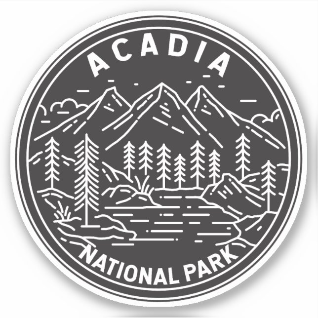 Acadia National Park Bar Harbour Monoline (Front)