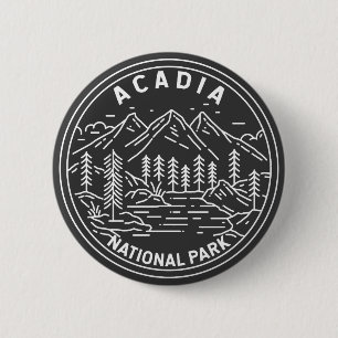 Acadia National Park Bar Harbour Monoline 2 Inch Round Button