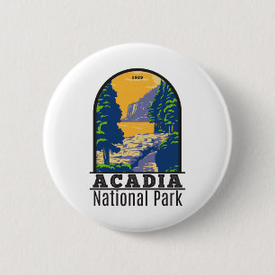 Acadia National Park Bar Harbour Ocean Path 2 Inch Round Button