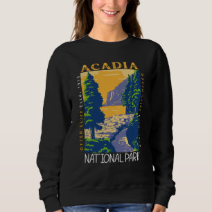 Acadia National Park Bar Harbour Otter Cliff Retro Sweatshirt