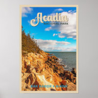 Acadia National Park Bar Harbour Watercolor