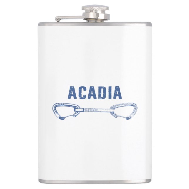 Acadia National Park Climbing Quickdraw Hip Flask (Front)