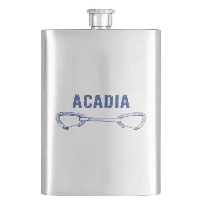 Acadia National Park Climbing Quickdraw Hip Flask (Front)